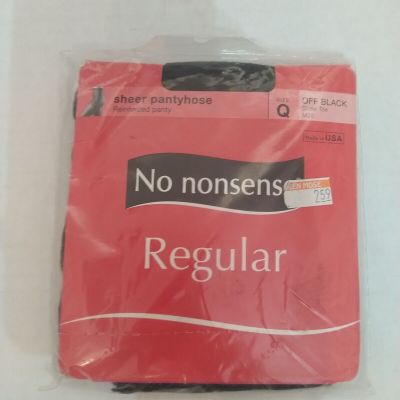 Single No Nonsense Regular Sheer Pantyhose Size Q Sheer Toe Reinforced Panty New